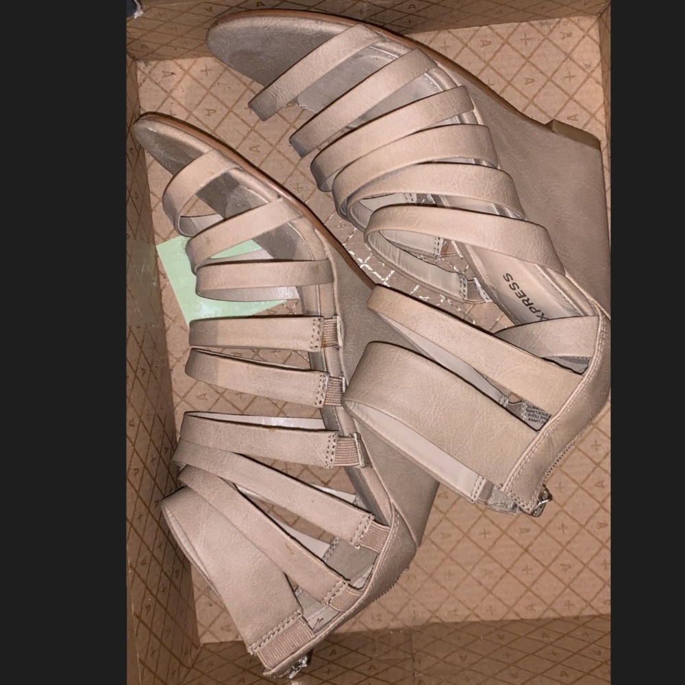 Nude wedges from Express